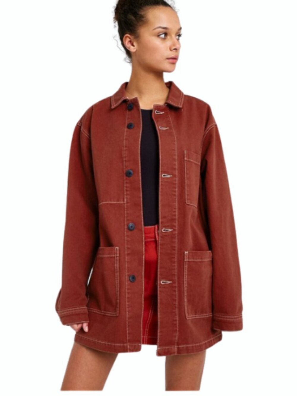 BDG Rust Contrast Stitch Workwear Jacket